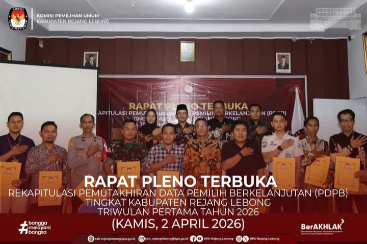 Rapat Pleno Terbuka Rekapitulasi  Pemuktahiran Data Pemilih Berkelanjutan TW I Tahun 2026